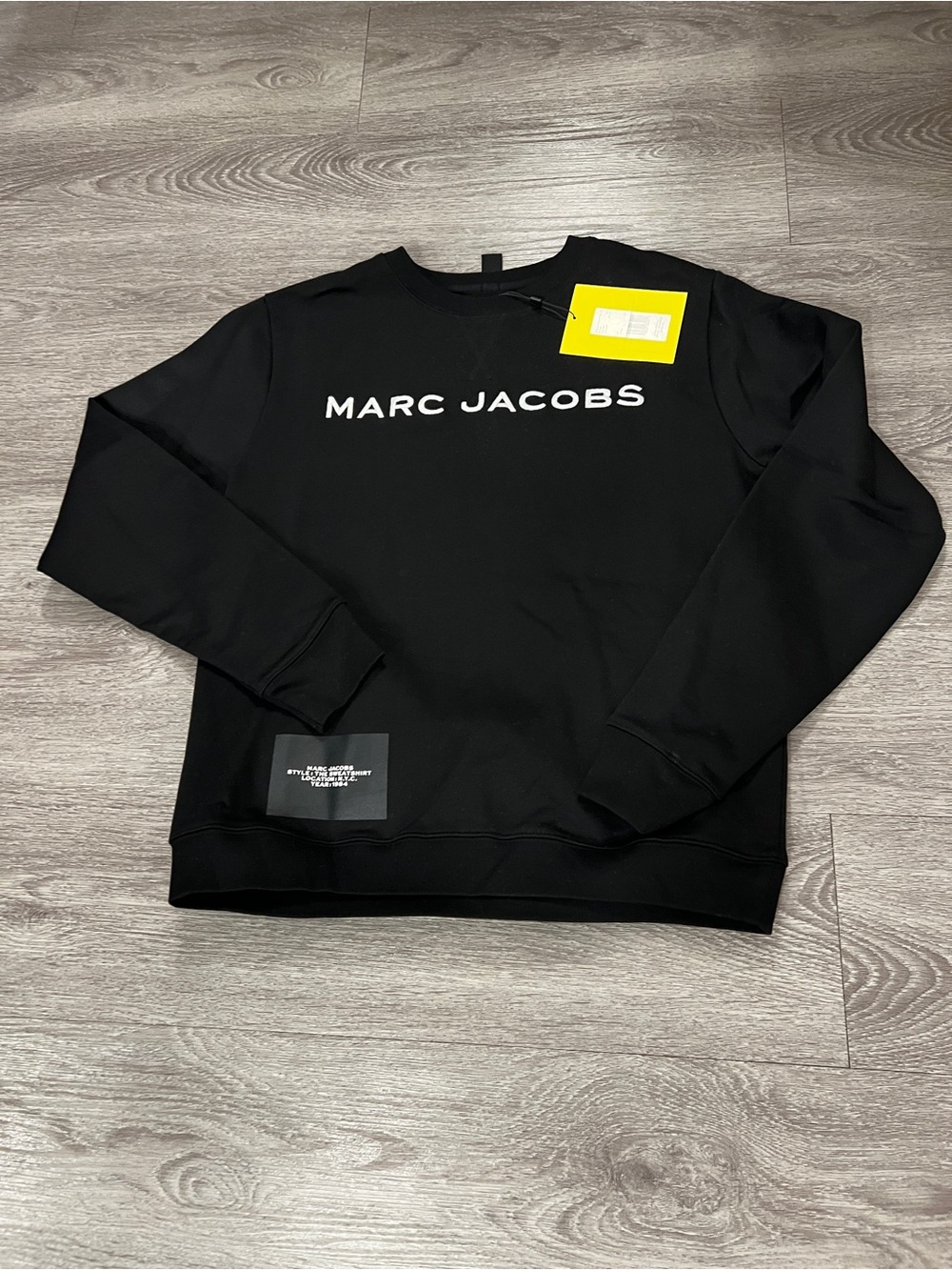 Marc Jacobs Black Crewneck Sweatshirt with White Logo